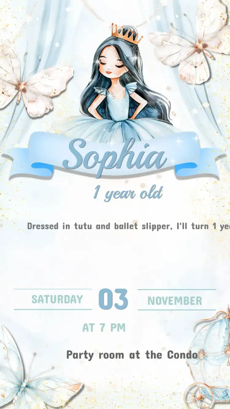 Children's Birthday Invitation Ballerina