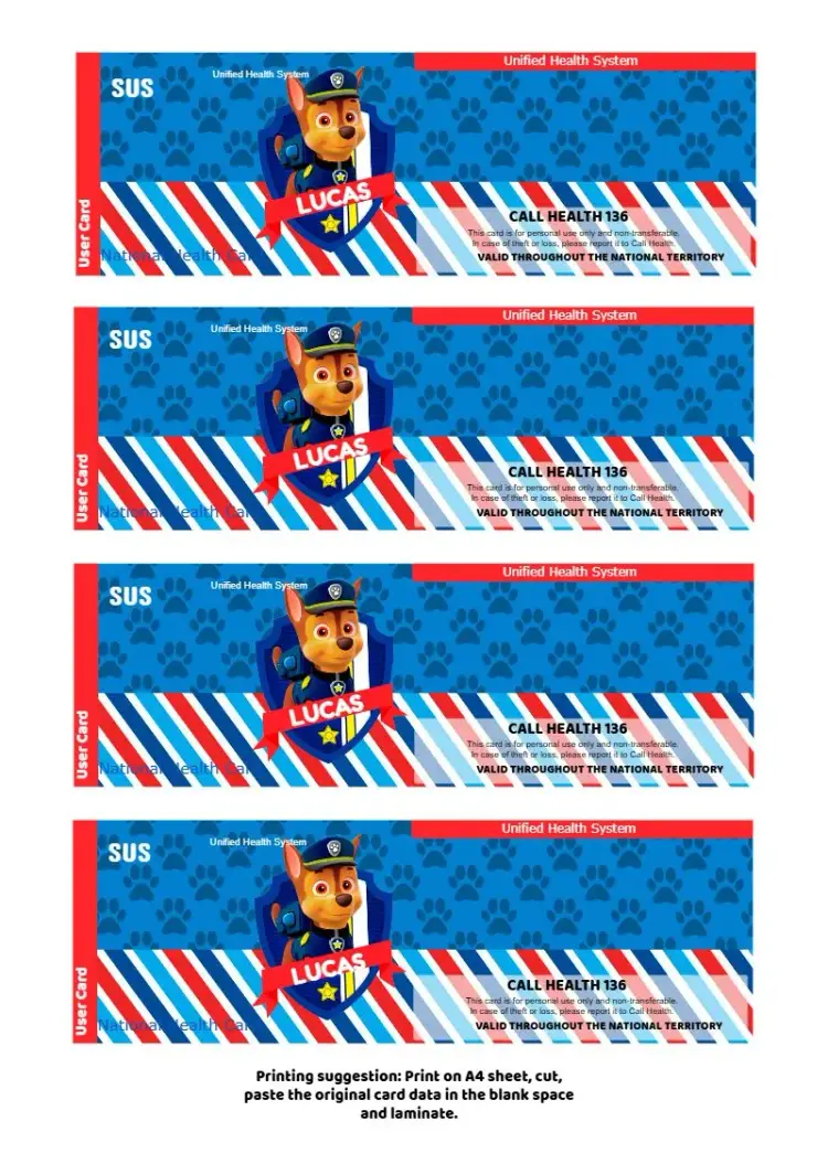 Sus Chase Paw Patrol White Card invitation