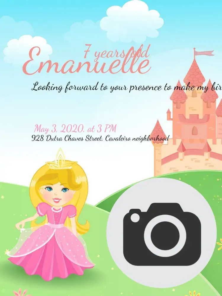 Invitation Princess Castle – Kids' Birthday Party theme pink, delicate, feminine, fantasy, princess, magical
