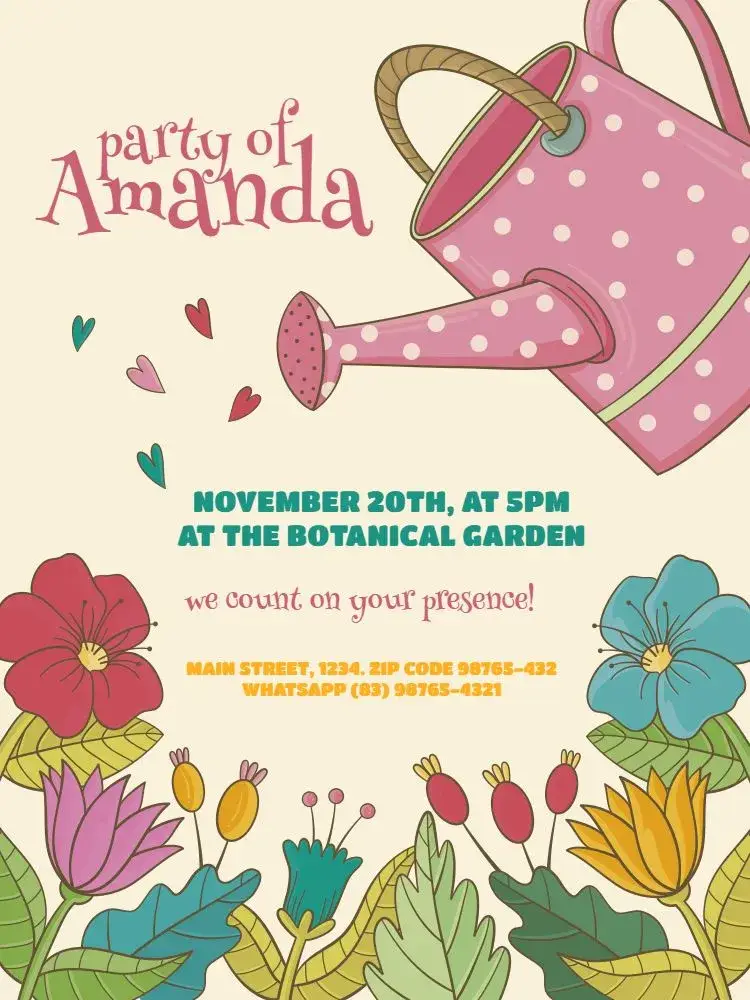Young Flower Garden invitation