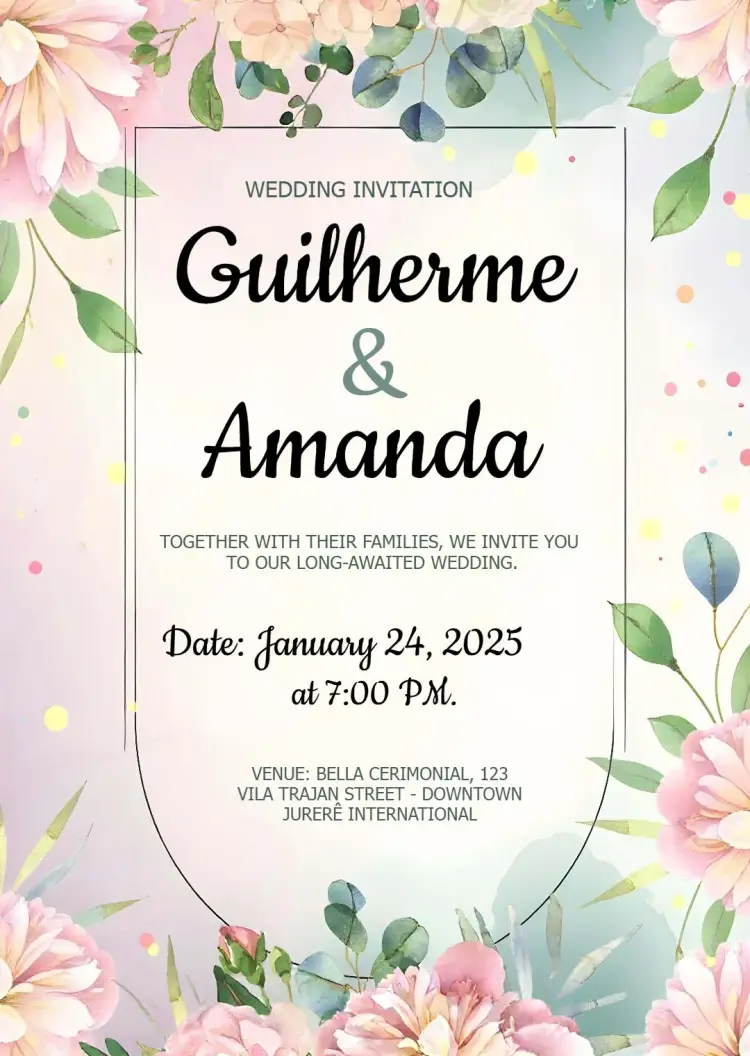 Floral Wedding Ceremony invitation