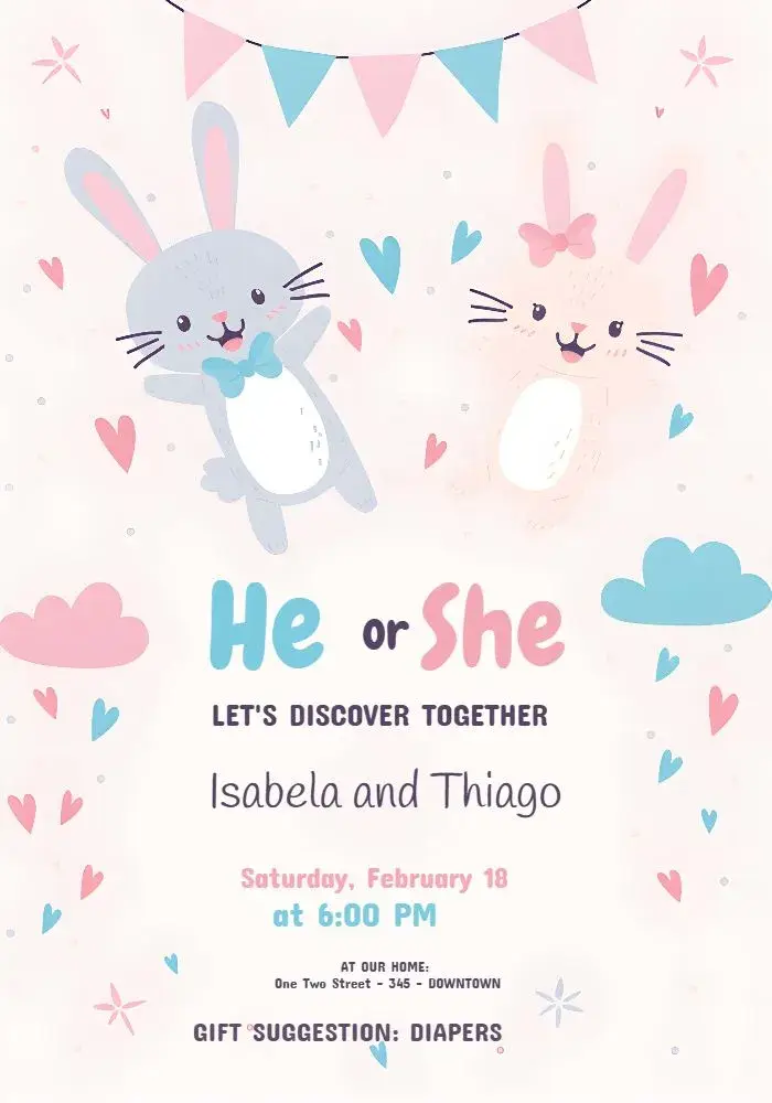 Kittens Princess Gender Reveal Tea Party invitation