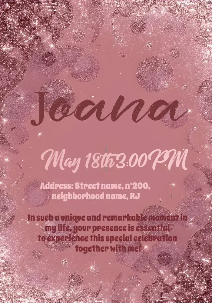 Invite Glitter Or editable and customizable