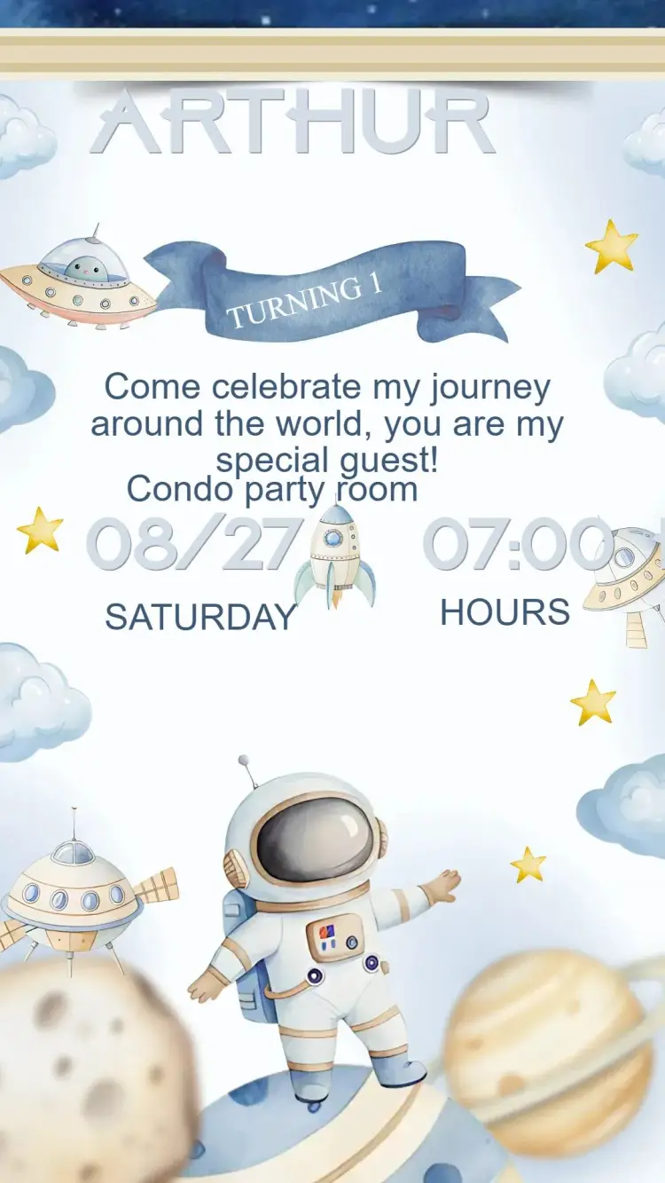 Astronaut Birthday Invitation