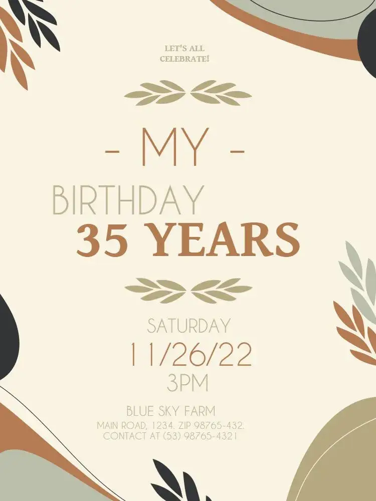 35 Years Delicate Party invitation
