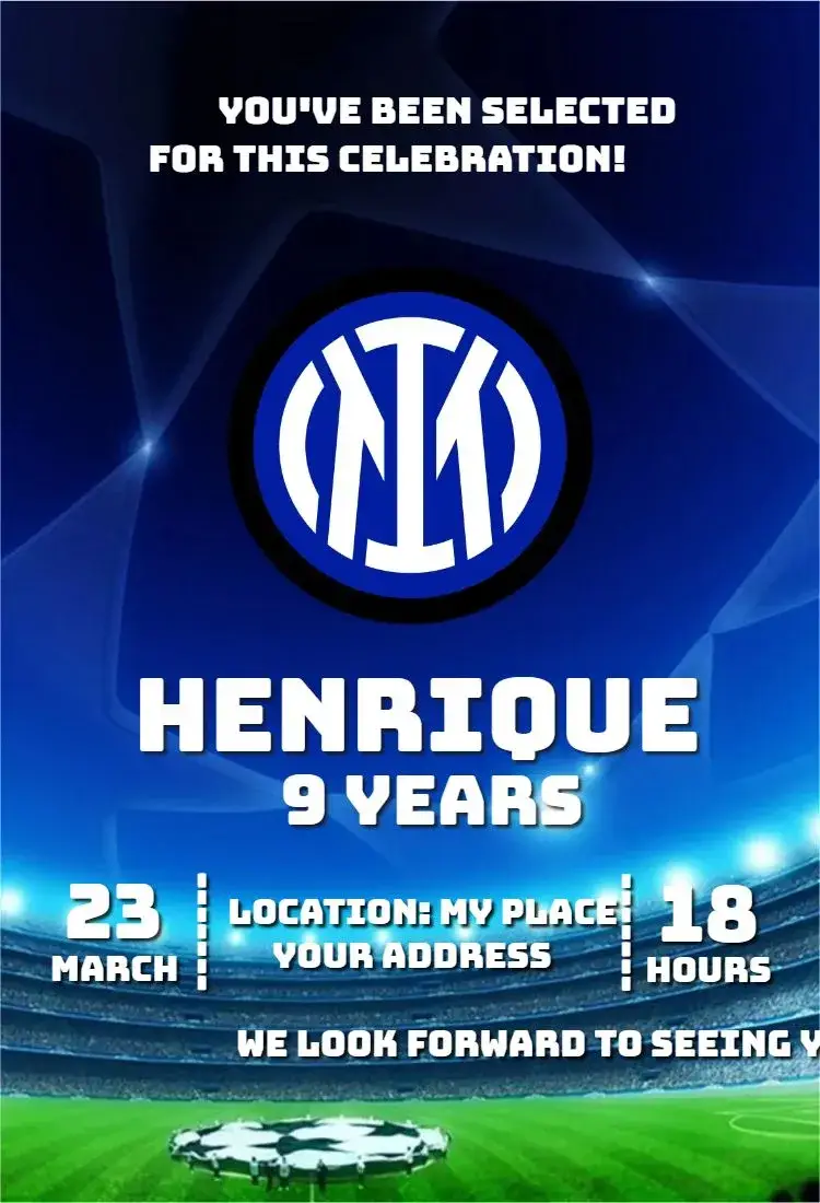 Invite Inter Milan 1 editable and customizable