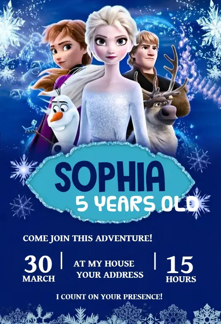 Invite Frozen 6 editable and customizable