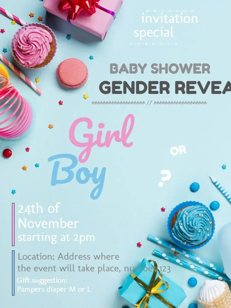 Baby Shower Gender Reveal Celebration invitation