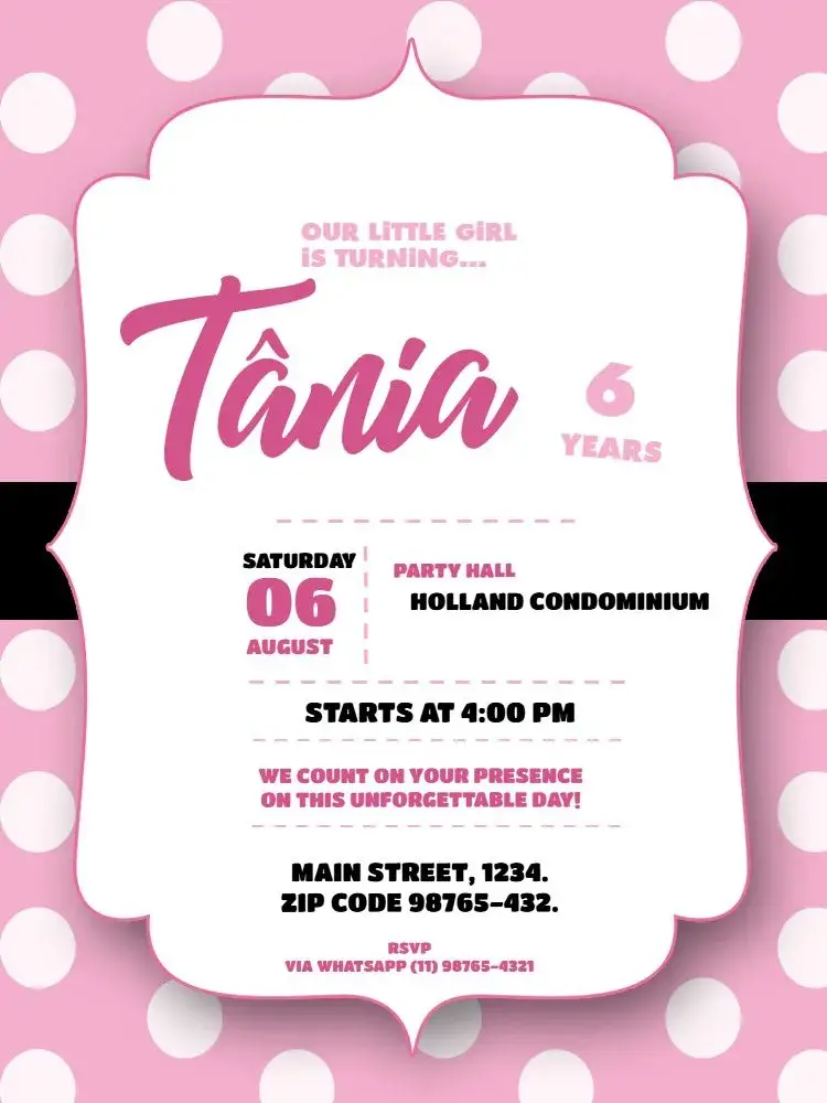 Light Pink With Polka Dots invitation