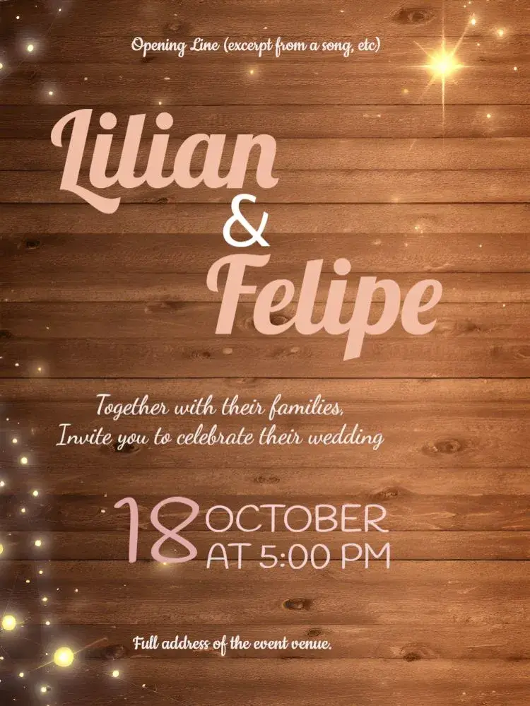 Rustic Wedding Couple invitation
