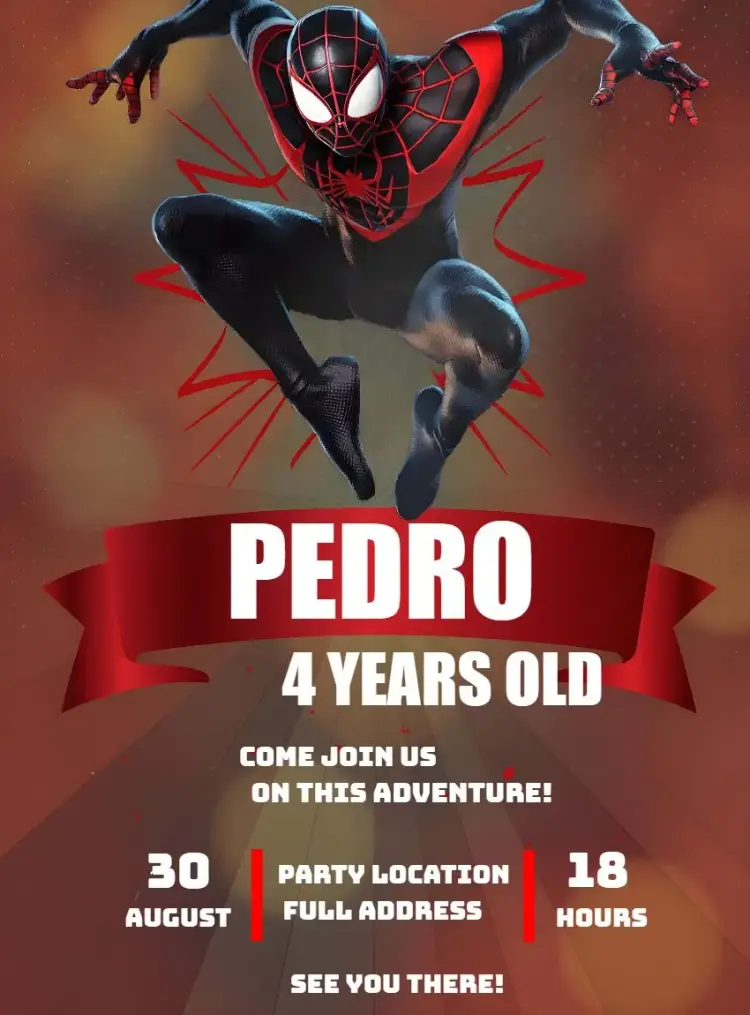 Red Spider-Man invitation
