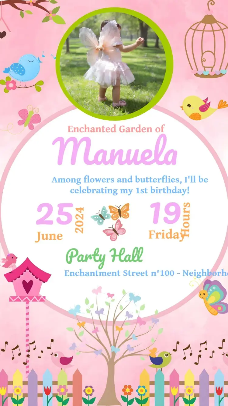 Enchanted Garden Photo Delicate invitation