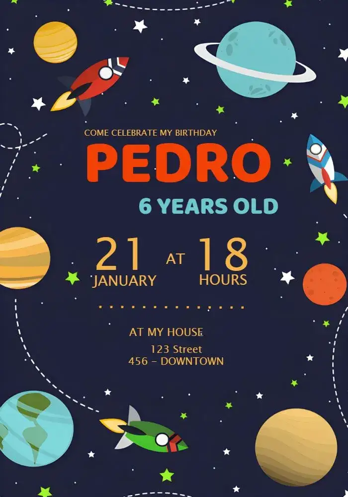 Invitation Orange Galaxy – Most searched for theme galactic, colorful, modern, themed, astronomical