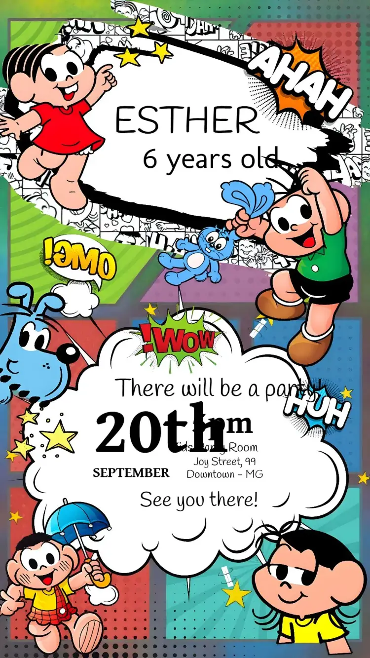 Turma Da Mônica Cascão invitation
