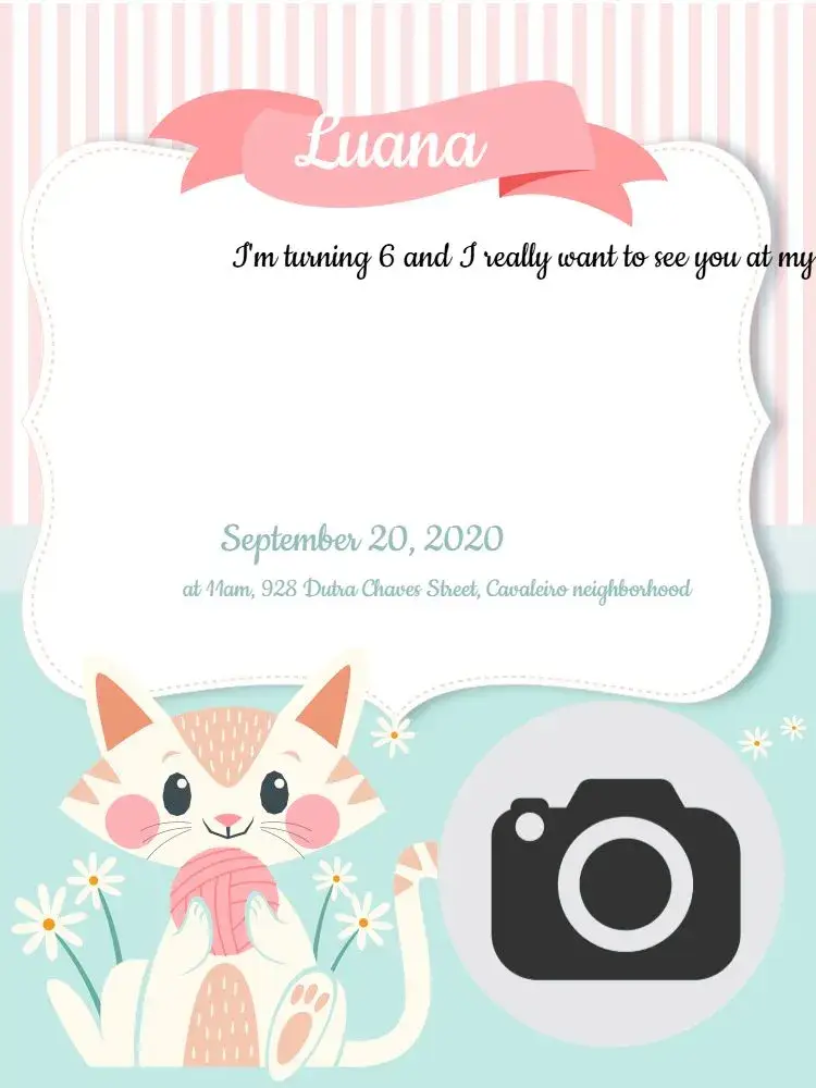 Delicate Kitten invitation