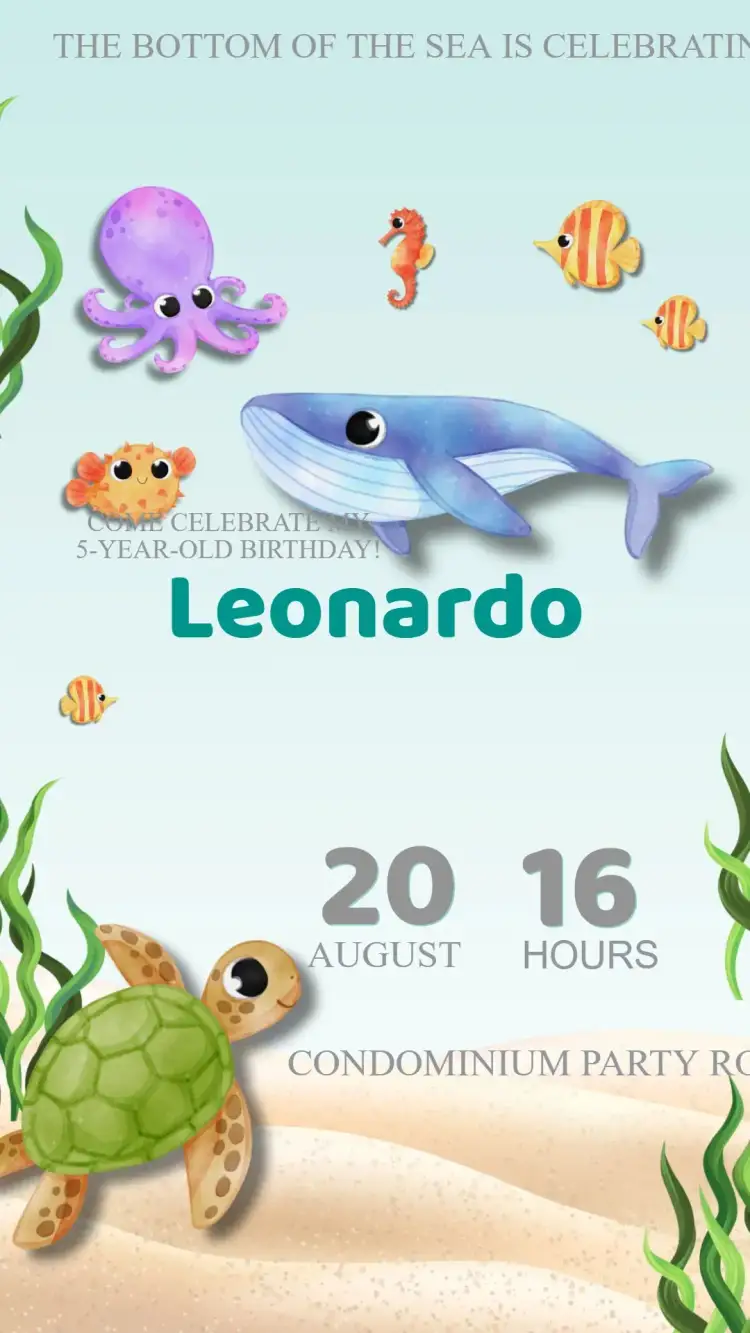 Invitation Under the Sea Birthday Invitation – Kids' Birthday Party theme navy, colorful, fun, tropical, childlike
