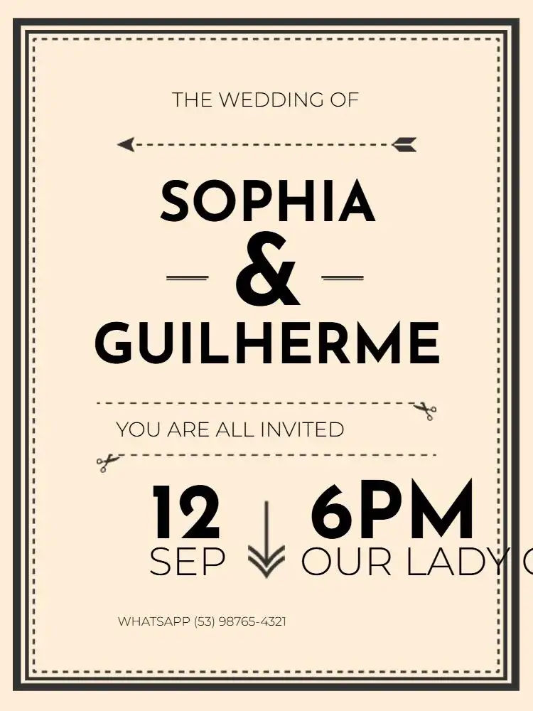 Hipster / Modern Beige Wedding Party invitation