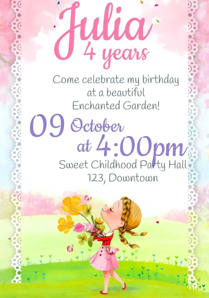 Enchanted Pink Garden invitation