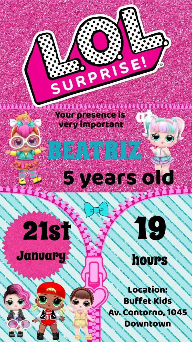 LOL Surprise invitation