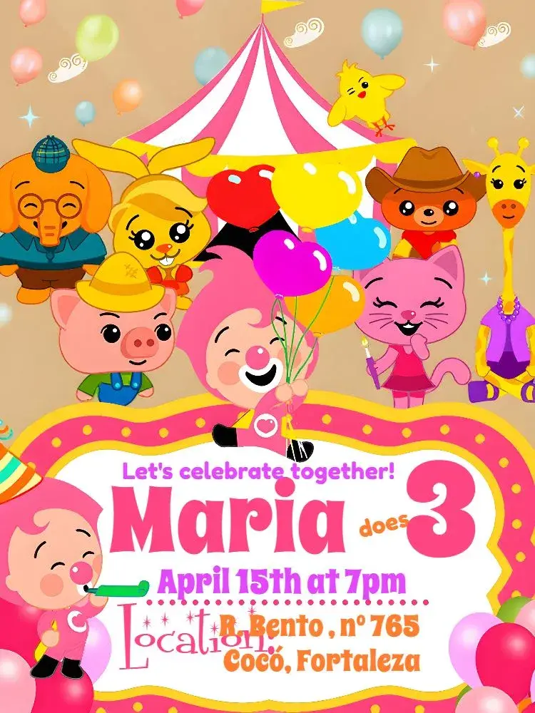 Plim A Heart Hero Balloons invitation