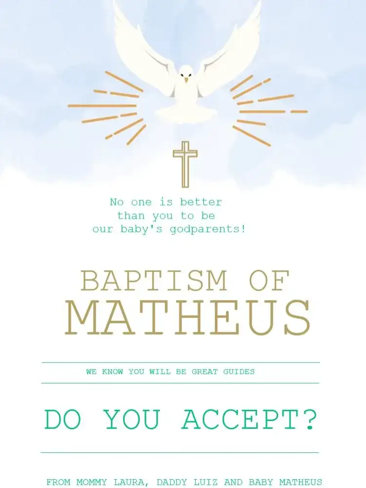 For Baptism Godparents Clear Dove