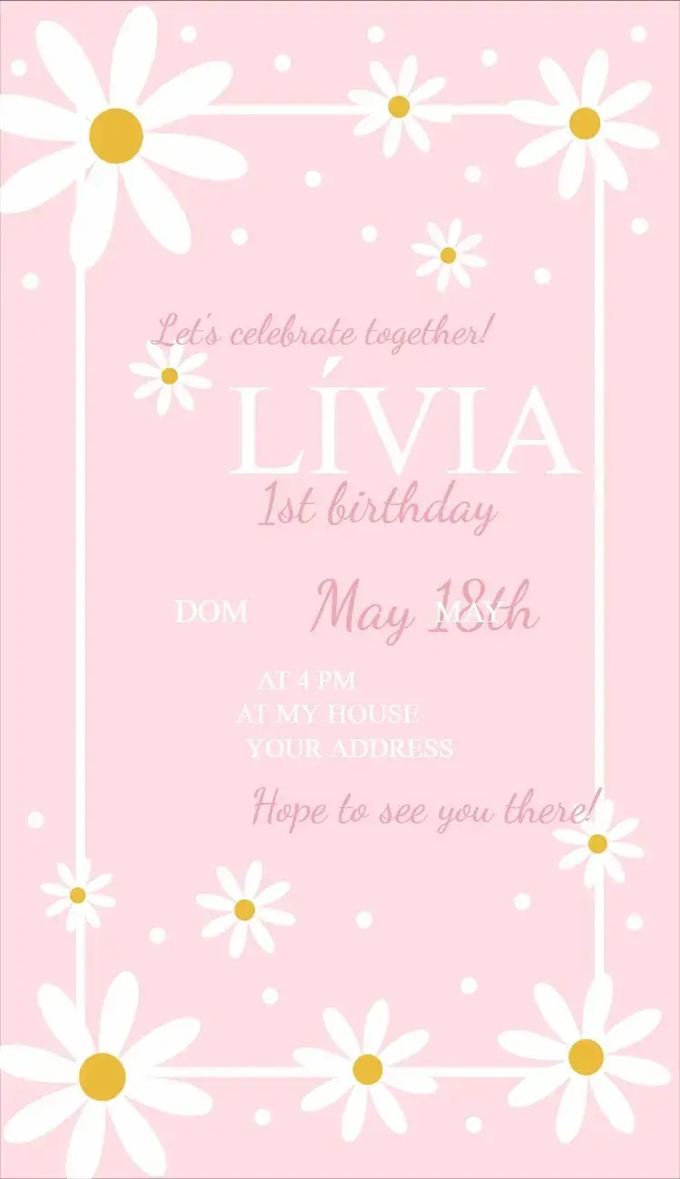 Invite Daisies 1 editable and customizable