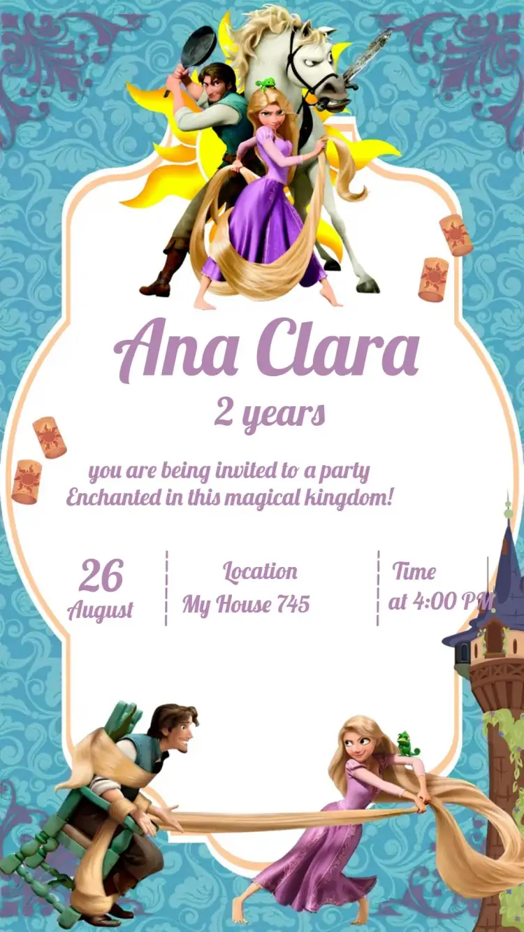 Tangled Rapunzel invitation