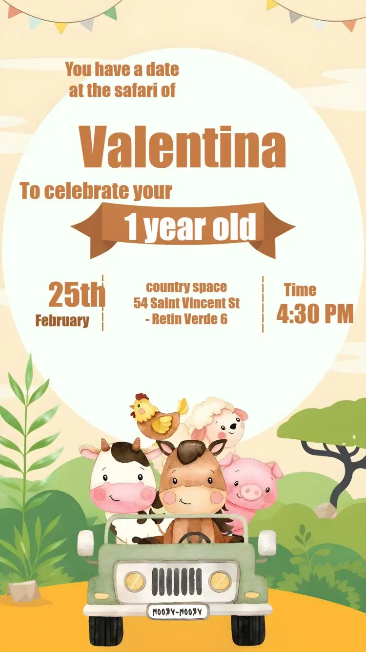 Kids Safari invitation