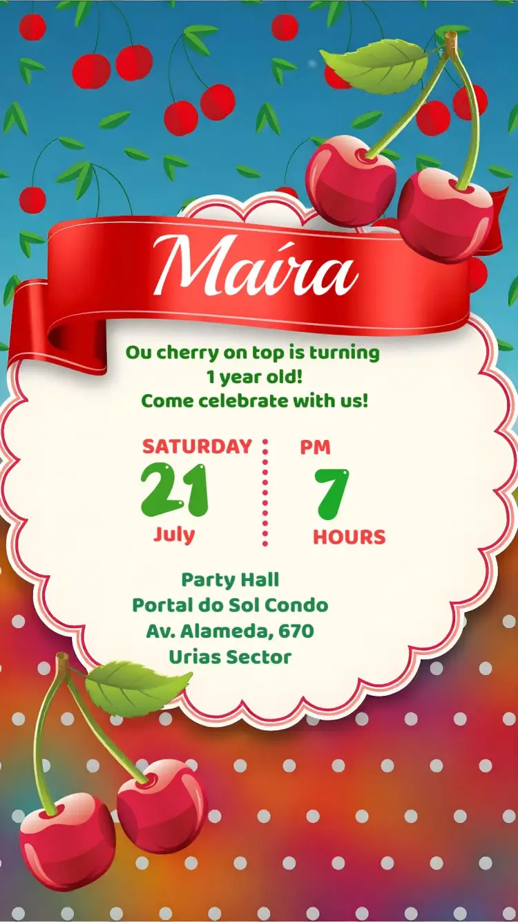 Green Cherry invitation