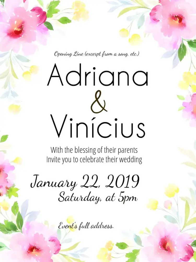 Floral Flowers Wedding invitation