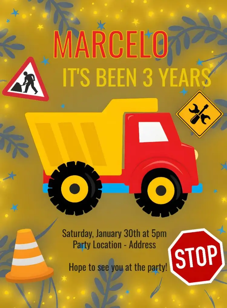 Construction Truck Builder invitation