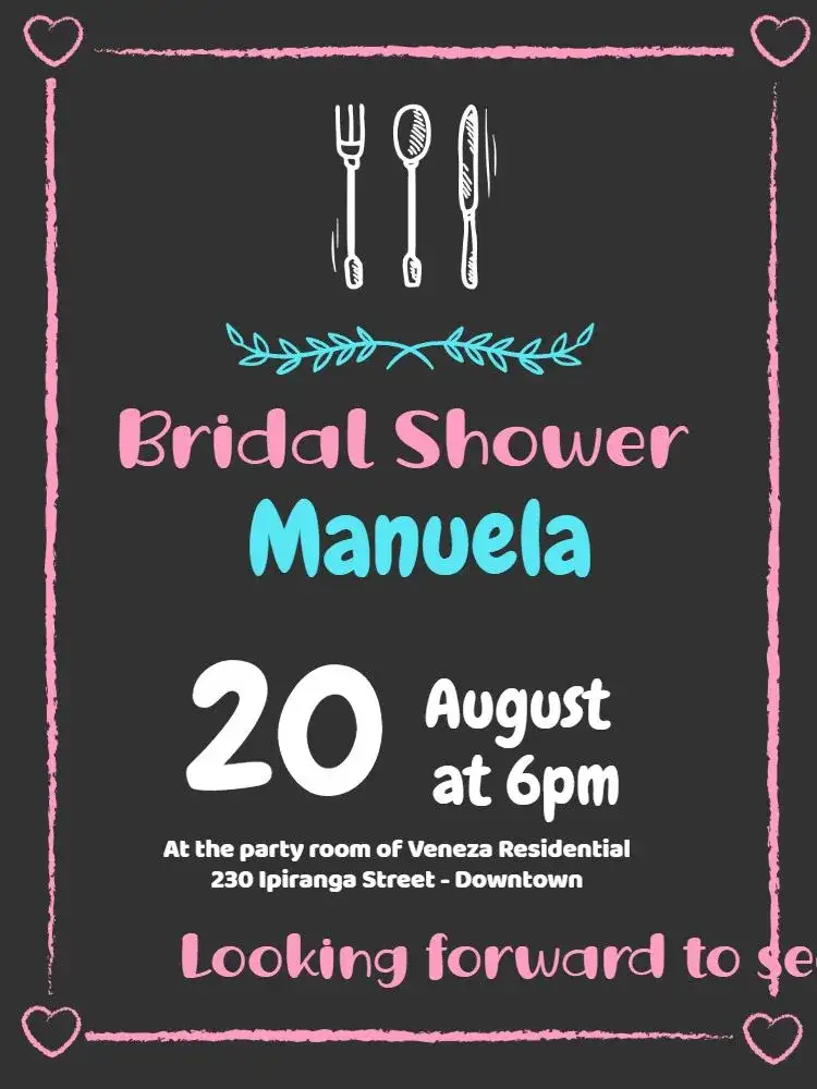 Bridal Shower - Chalkboard Model 3 Pink