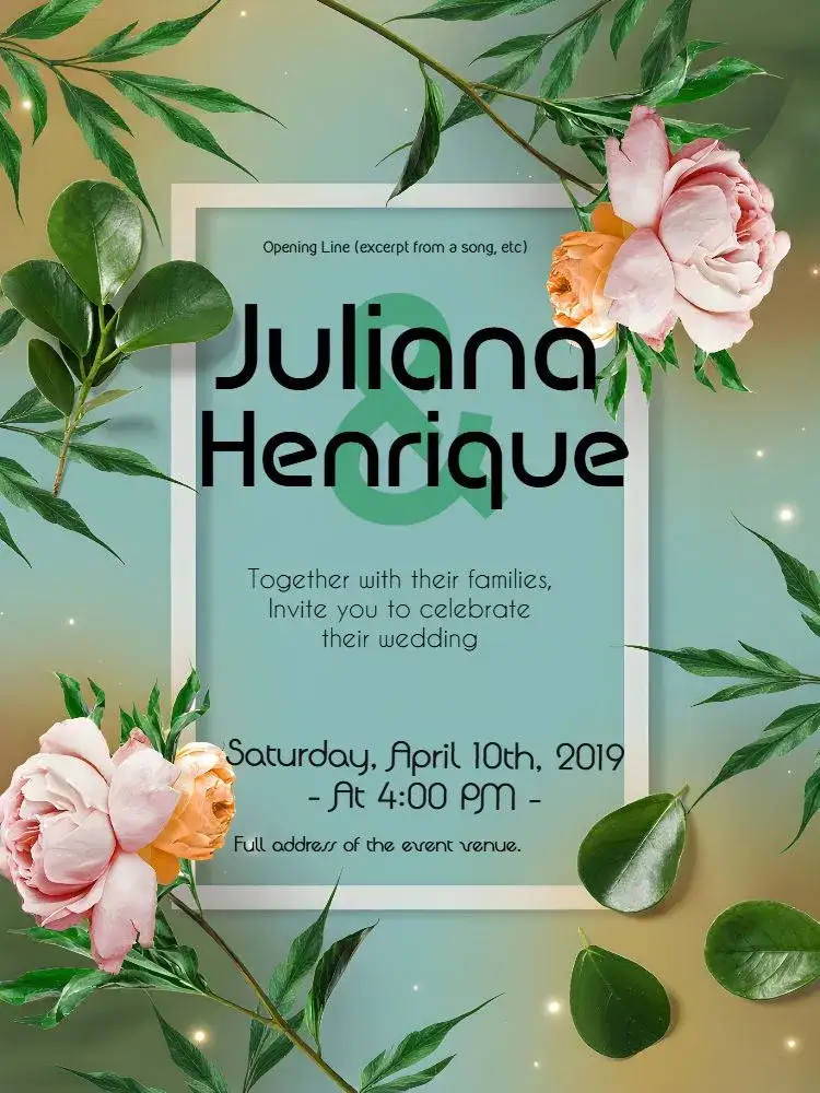 Invitation Blue Floral Wedding – Wedding theme floral, romantic, elegant, modern, minimalist