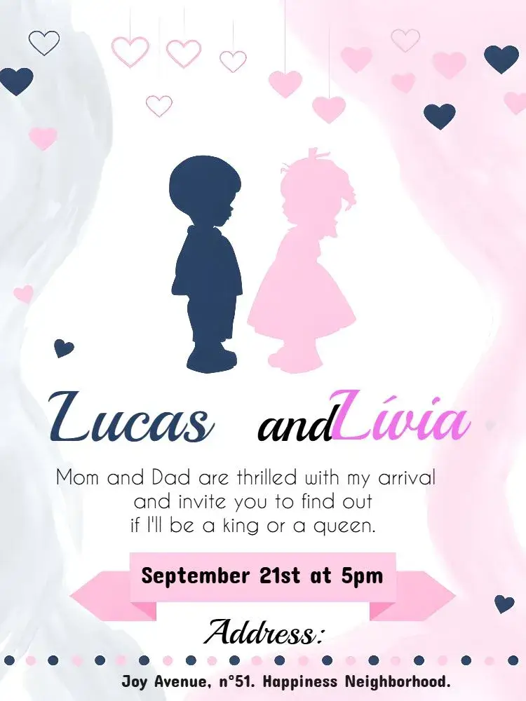 Baby Boy Gender Reveal Tea Party invitation