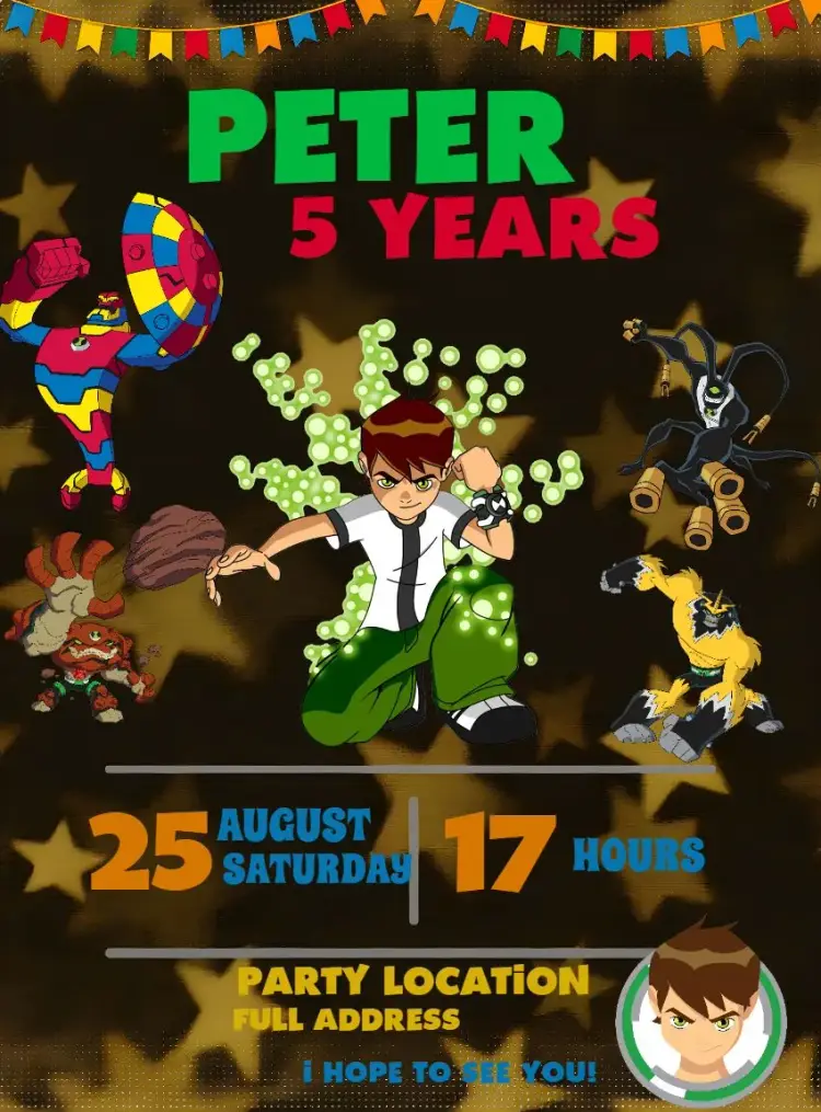 Ben 10 Kids invitation