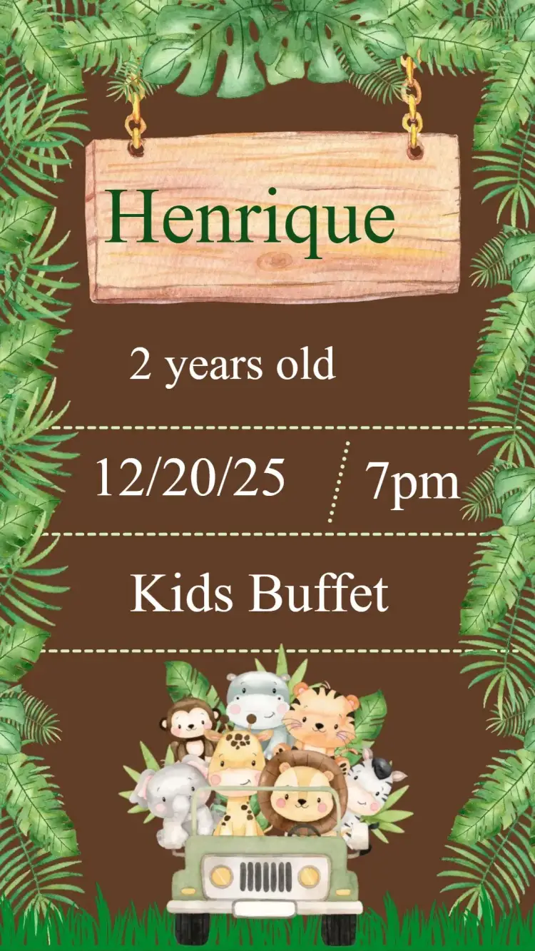Invitation Safari – Kids' Birthday Party theme wild, colorful, fun, tropical, animals, adventure