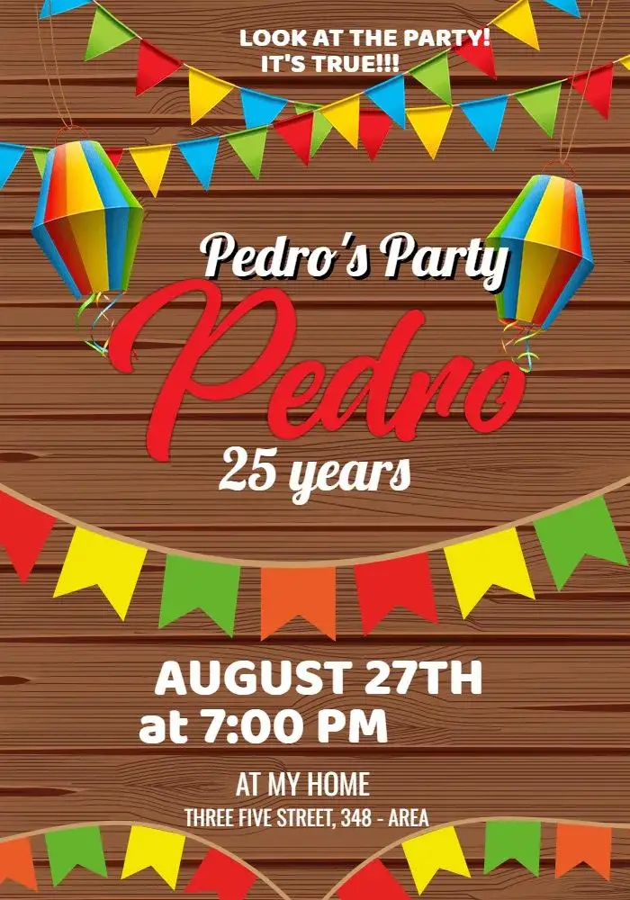 Invite Junina Party Arraiá Julina editable and customizable