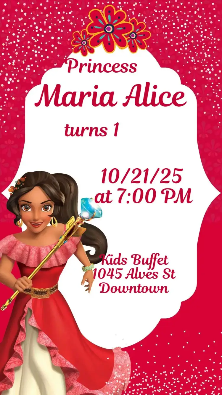 Invitation Elena of Avalor – Kids' Birthday Party theme colorful, magical, Disney-themed, adventure, cheerful