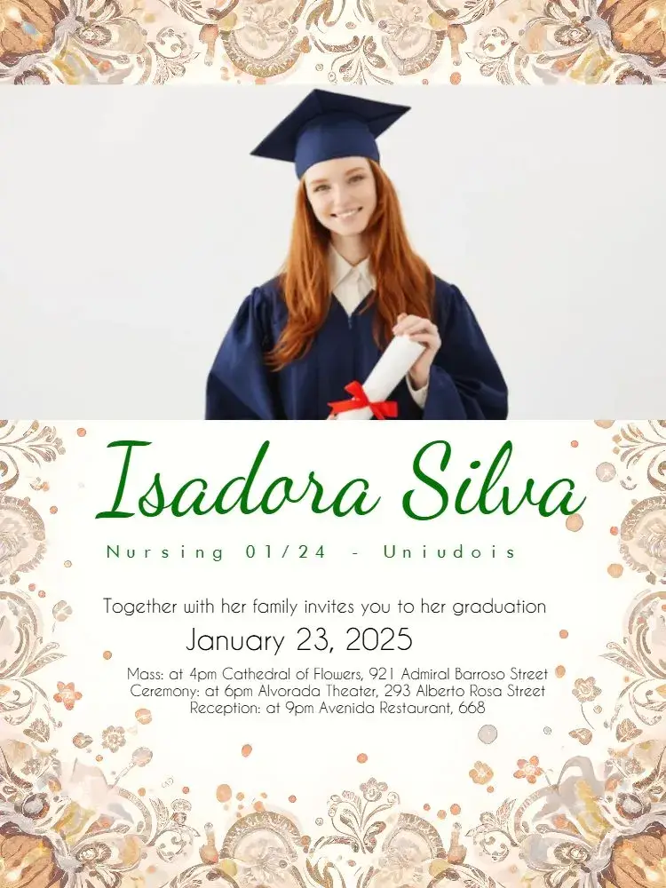 Invite Nursing Graduation With Cap Photo editable and customizable