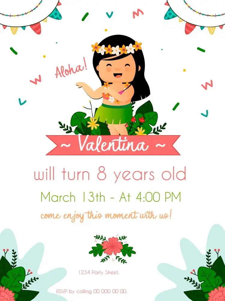 Hawaiian Plants invitation