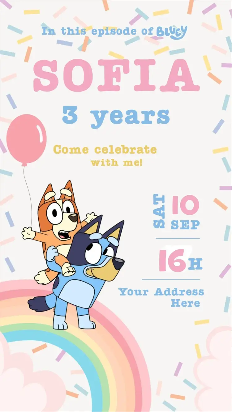 Bluey invitation