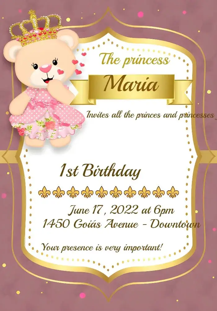 Princess White Bear invitation