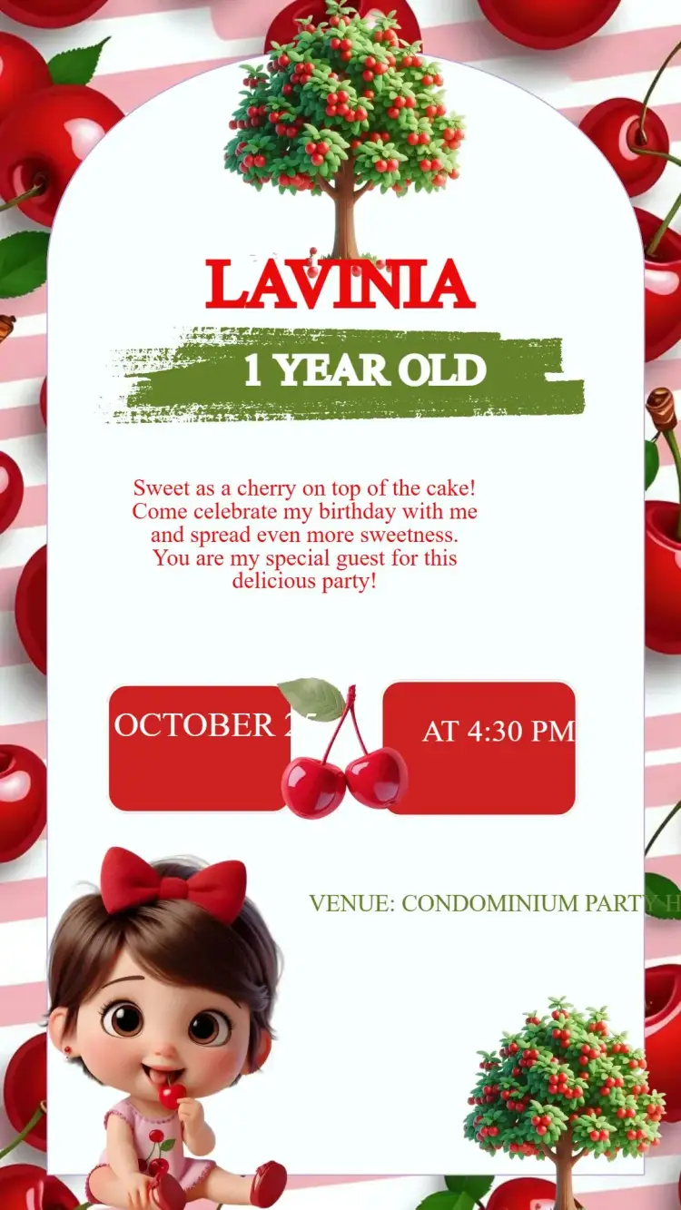 Cherry Birthday Invitation