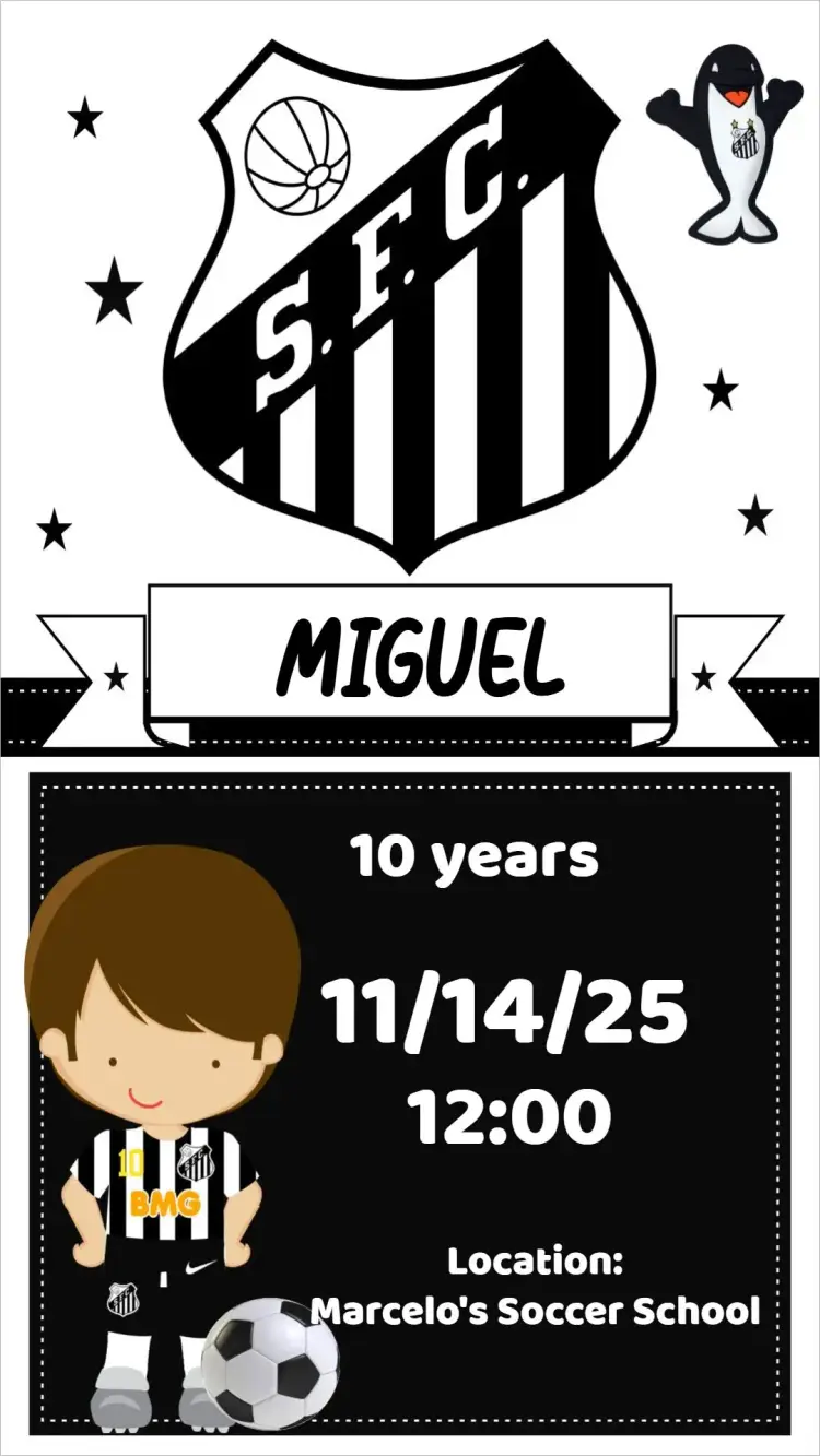 Invite Santos editable and customizable