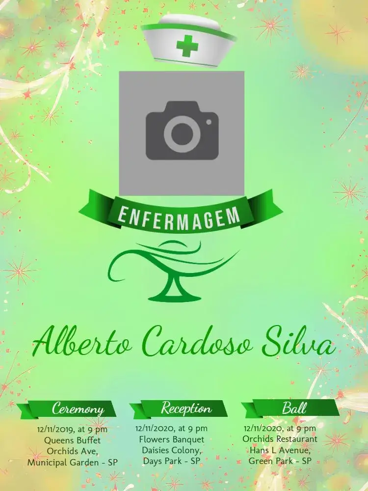 Nursing Graduation With Green Photo invitation