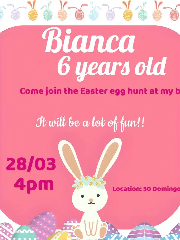 Pink Easter invitation