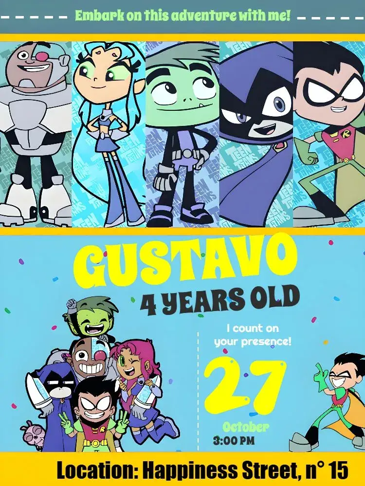 Teen Titans Go invitation