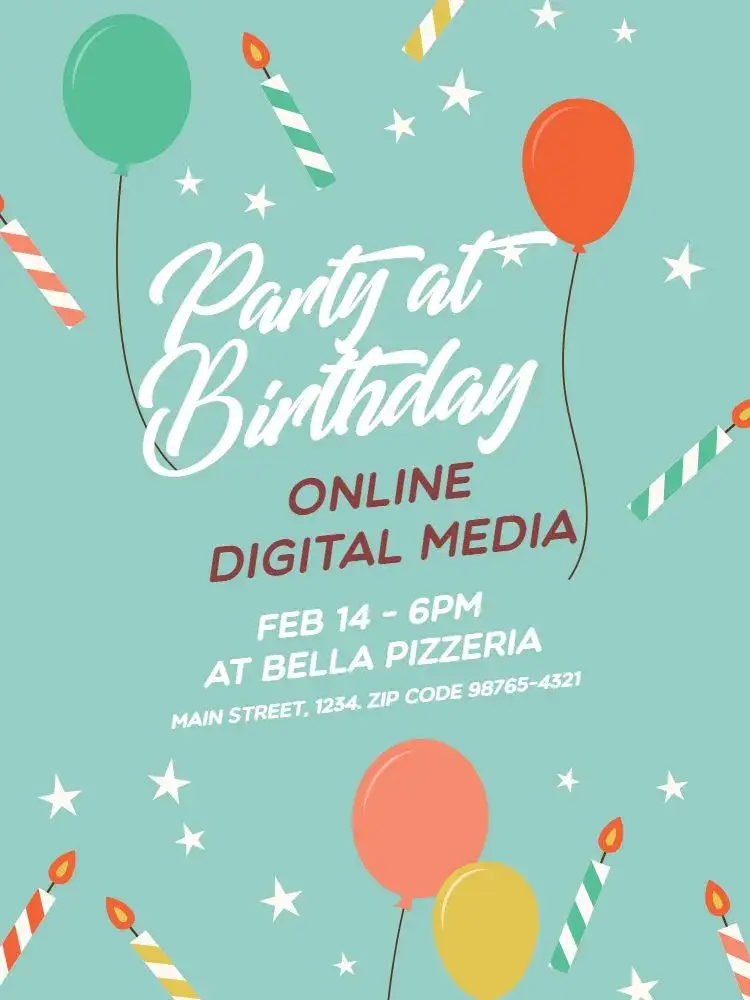 Invitation From Fun Company Party – Kids' Birthday Party theme colorful, fun, playful, childlike, cheerful, festive