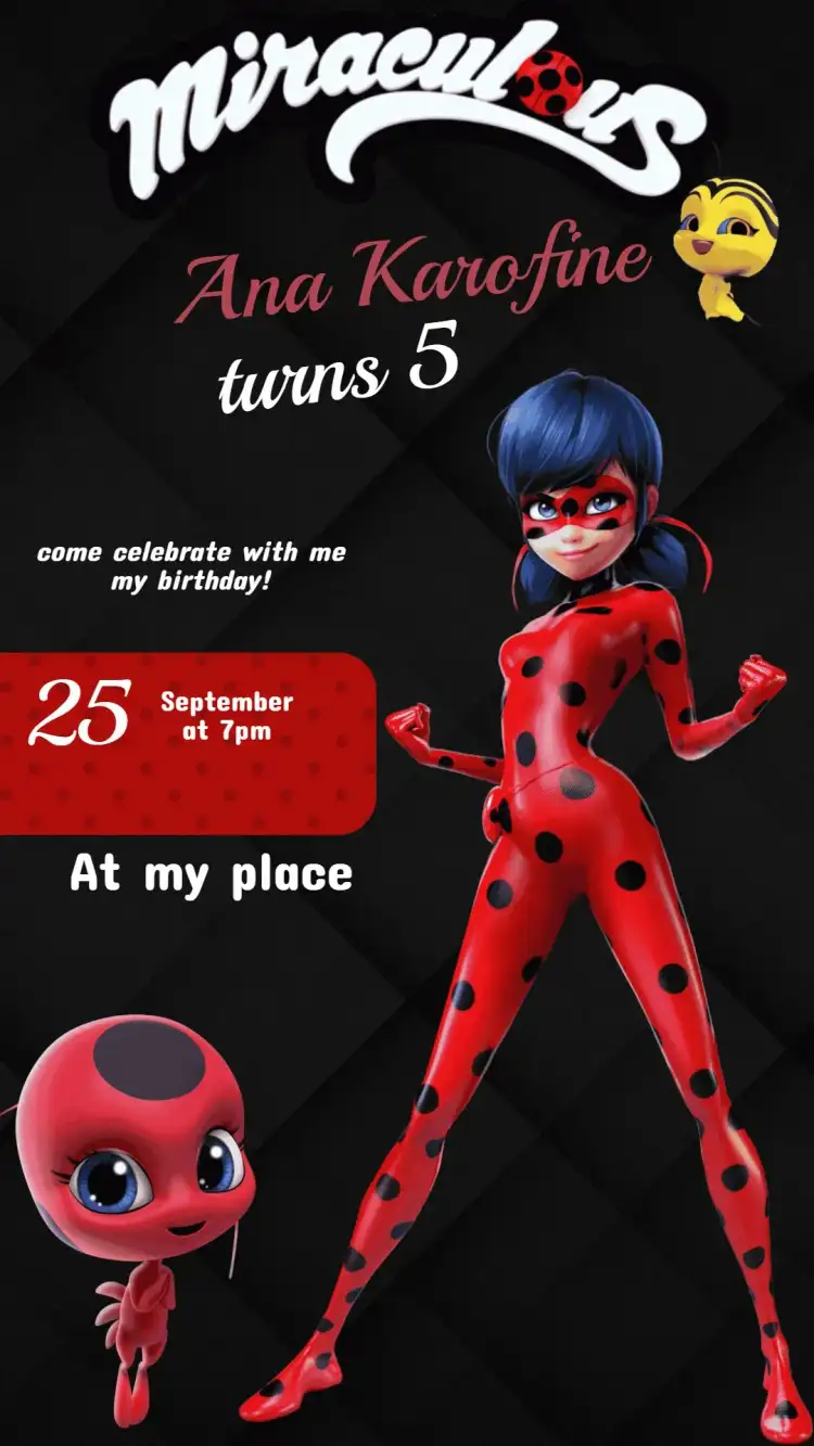 Miraculous Ladybug Invitation