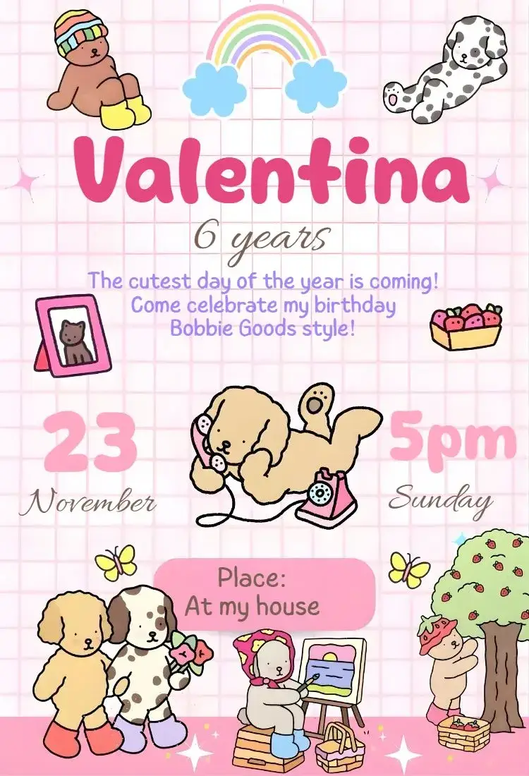 Invite Bobbie Goods digital invitation editable and customizable